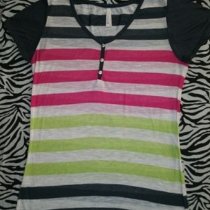 Womens striped crew shirt